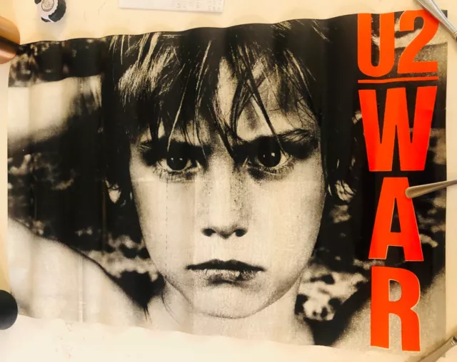 U2 "War" UK Promo Poster 1984 Island Records 25" x 37" Rare Bono New Years Day
