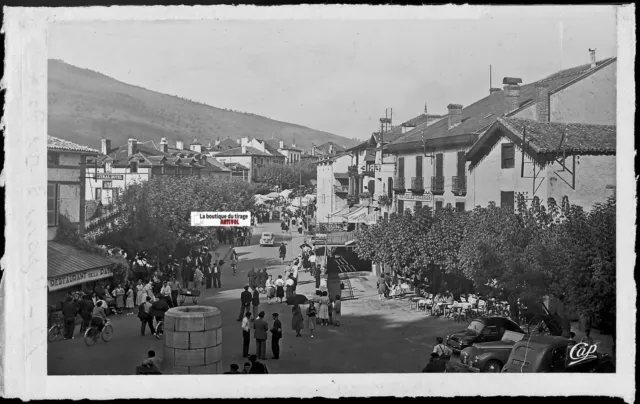 Saint-Jean-Pied-de-Port, Plaque verre photo, négatif noir & blanc 9x14 cm