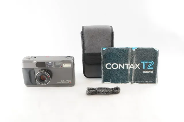 Read [N Mint w/Case] Contax T2 Titan Black 35mm Point&Shoot Film Camera #1380