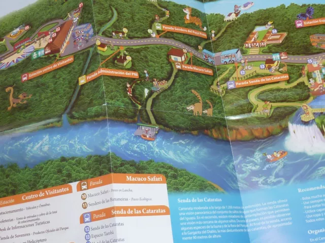 2 PLAN brasil bresil LES CHUTES EAU de IGUACU FALLS iguazu ROUTE map PARQUE park 3