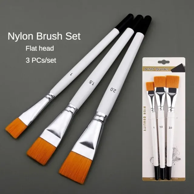 8Pcs Flat Paint Brush Set Nylon Hair Painting Brushes for Acrylic  Watercolor Oil Gouache Painting for Artists Beginners