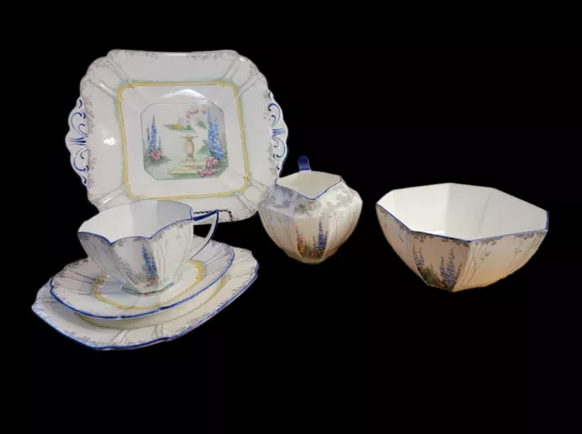 Shelley China, Queen Anne 6 Piece Set, My Garden #11609