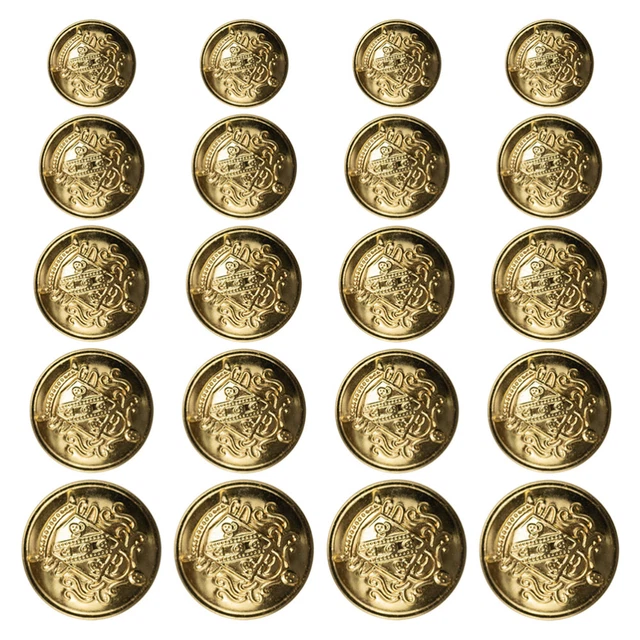 50 Pcs Vintage Clothing Buttons Brass Decor Blazer Metal Sewing