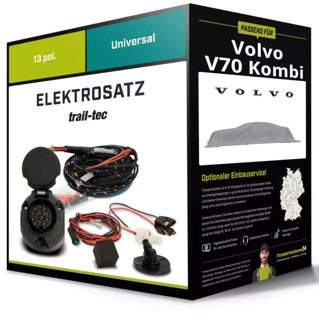 Elektrosatz 13-pol universell für VOLVO V70 Kombi 12.1995-12.2000 NEU