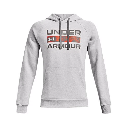 Under Armour Men s UA Rival Fleece Signature Box Hoodie Halo Gray Size M