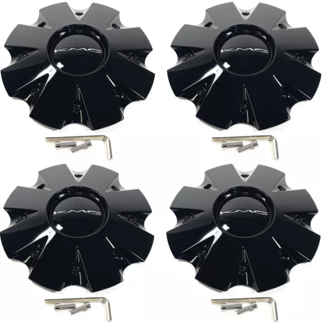 KMC KM651 Slide Gloss Black Rim Wheel Center Hub Cap 841L210S1 S1904-04 (4 CAP)