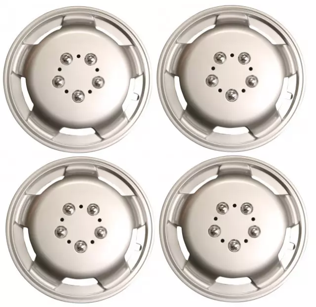 Peugeot Boxer Van Deep Dish Wheel Trims Cover Silver Full Set Hub Caps 15" Inch