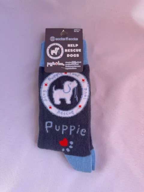 Sock N Socks Help Rescue Dogs Puppie Love Adult Crew Socks New
