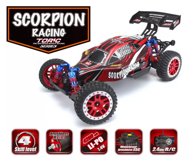 Au Store Radio Remo Hobby 2.4GHz1/8 Brushless Buggy Scorpion 4WD Truck #8055