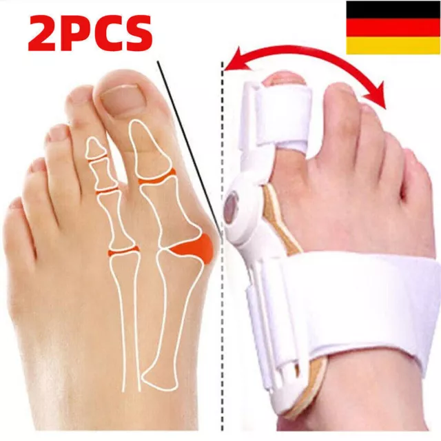 2x Zehenspreizer Zehen-Korrektur Ballenschutz Schiene Hallux Valgus Fuß Bandage