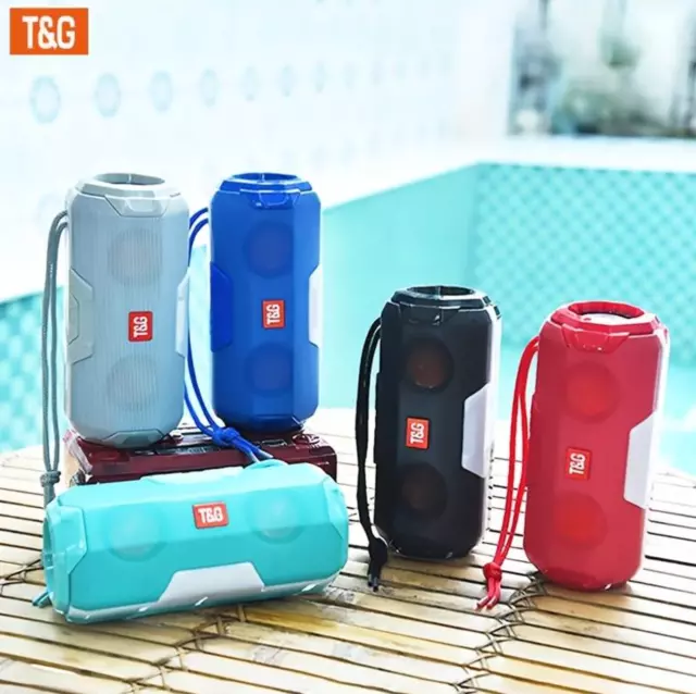 Enceinte Bluetooth T&G 143 Portable Double Haut-Parleurs Étanche USB Noir