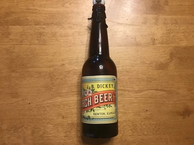 Vintage J B Dickey Birch Beer Bottle Newton, KS