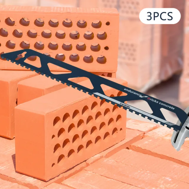 3Pcs Carbide Reciprocating Saw Blade Saber Saw Hollow Brick Masonry 505mm NEW