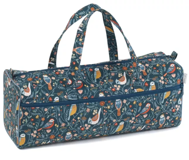 LONG KNITTING BAG 'AVIARY' DESIGN Beautiful Bird Fabric Super Quality