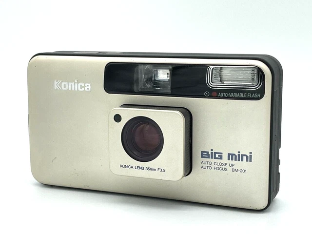 LCD WORKS [Near MINT ] Konica Big Mini BM-201 Point & Shoot Film Camera JAPAN