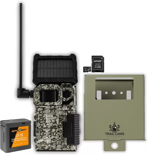 SPYPOINT Link-Micro-S-LTE Solar Cellular Trail Camera with LIT-10 Battery and...