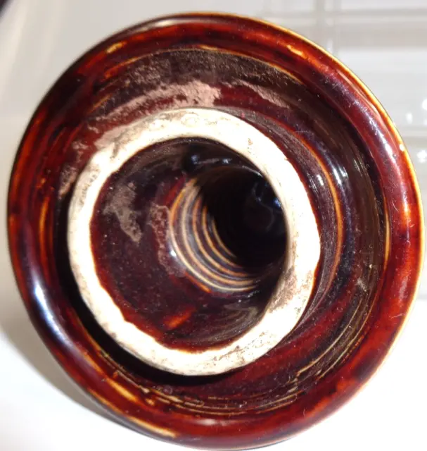 Vintage Thomas Ceramic Porcelain Power Line Insulator Glass Brown Glazed 3