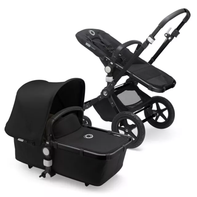 BUGABOO CAMELEON 3 PLUS PUSHCHAIR AND CARRYCOT - BLACK/BLACK - New