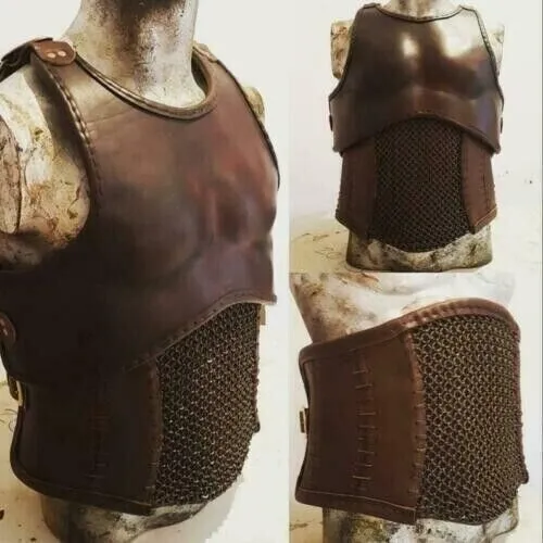 The LARP & Cosplay Costume Brown Leather Chainmail Armor