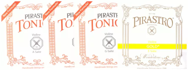 Pirastro Tonica Violinsaiten für 4/4-Geige Satz-mittel mit E-Saite Gold