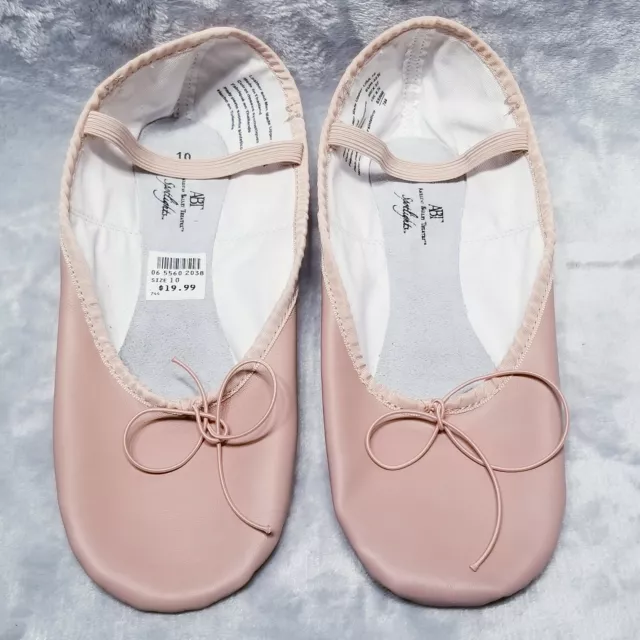 NEW ABT American Ballet SPOTLIGHTS BALLET SHOES SIZE 9-10 PINK LEATHER | HJ