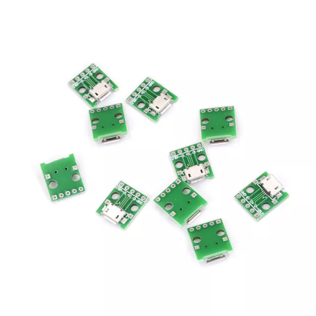 10pcs MICRO USB To DIP Adapter 5pin Female Connector Pcb Converter DIY Ki.vio