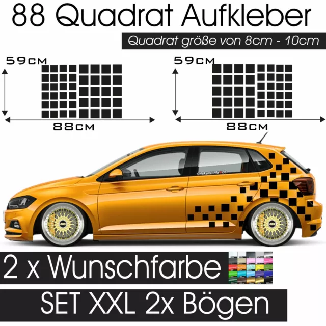 AUTO SEITENAUFKLEBER HEXAGON Aufkleber Dekor Set Quadrat Kasetten Car  Sticker 59 EUR 42,07 - PicClick DE