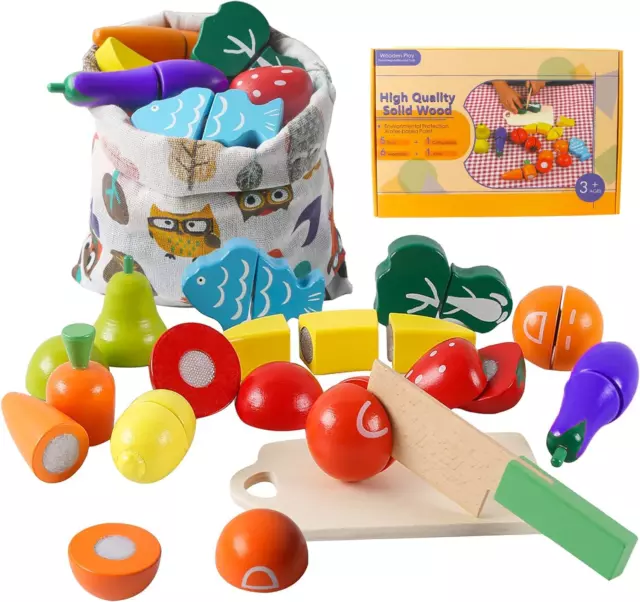 Giochi in Legno Taglio Frutta E Verdura Giocattolo Cucina per Bambini Legno Gioc