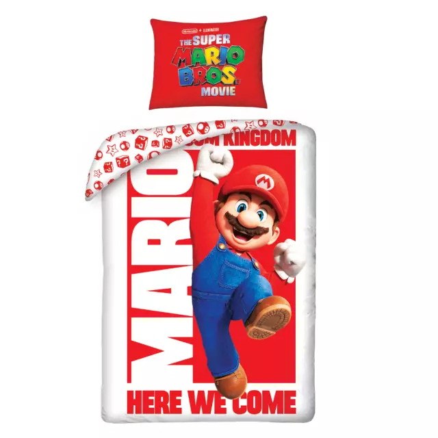 Super Mario Housse Couette Simple et Taie Ue Taille Film Bros Literie Set Joueur