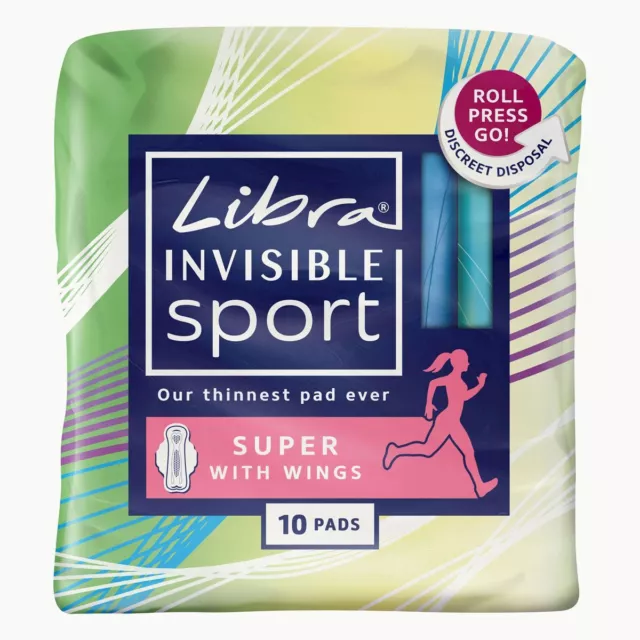Libra Sport Sup With Wings 10 Pad Super Wing Menstrual Pads Pkt Invisible - 12 P
