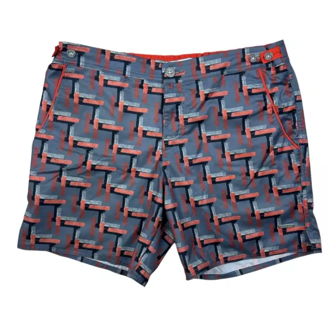 Parke & Ronen Men’s Polyester Lined Swim/Board Short Trunks Orange • Medium