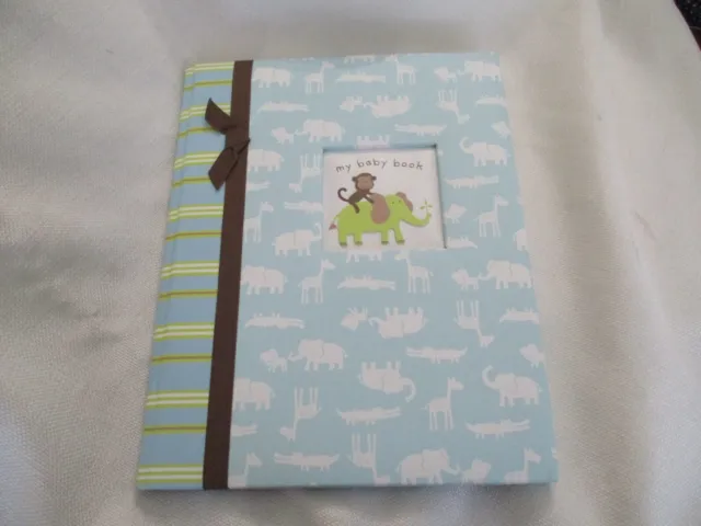carters  my baby book blue monkey blue elephant  RECORD BABY BOOK MEMORY ALBUM