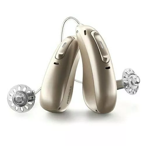 Brand New Phona K  Paradise Audéo P50-R-RIC Hearing Aids +Charger +3 yrs Wrty