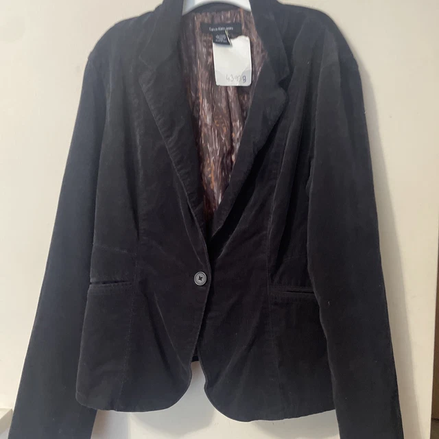 -Womens Jacket Size XLarge striped COLLAR SOLID BLACK