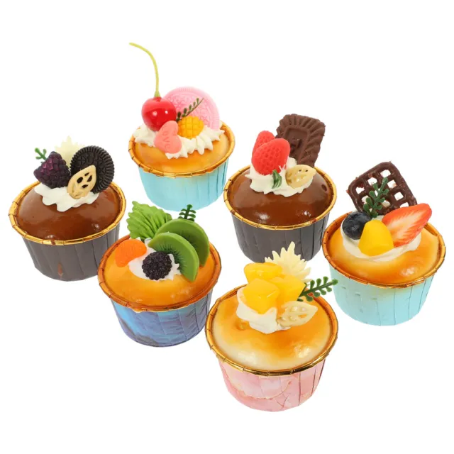 6 Pcs Faike Foods Props Fake Food Child Cookie Cake Faux Food Ornament