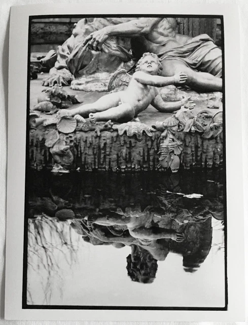 Versailles, fontaine jardins château Photo originale noir blanc Loeber-Bottero