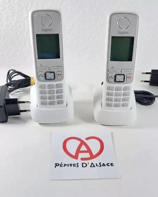 Siemens Gigaset A420 Duo Téléphone Fixe Sans Fil 2 Combiné + Base De Charge Ok !