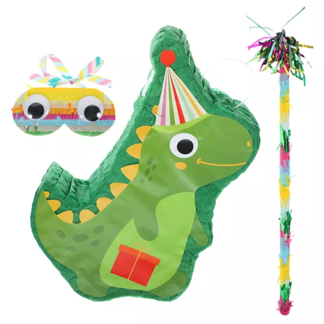 Juguete decorativo de cumpleaños para niños de papel piñata dinosaurio