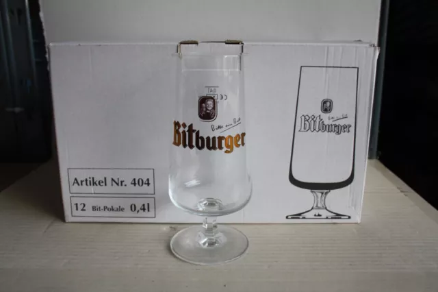 6 Bitburger Biergläser 0,4 Liter = Exclusiv-Pokal =