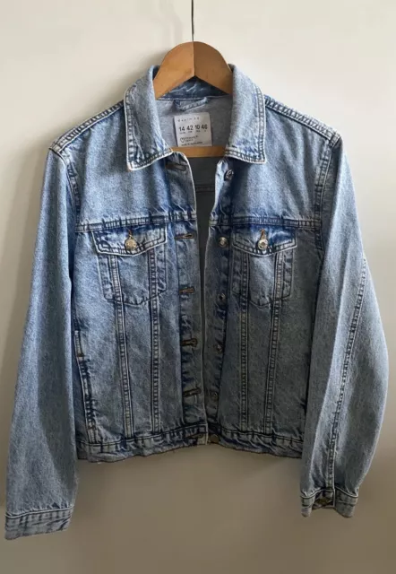 Denim Co Denim Jacket Womens Blue Cotton Casual Ladies Pockets Button Size 14