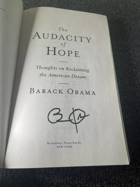 Autographed President Barack Obama, The Audacity of Hope, Signed