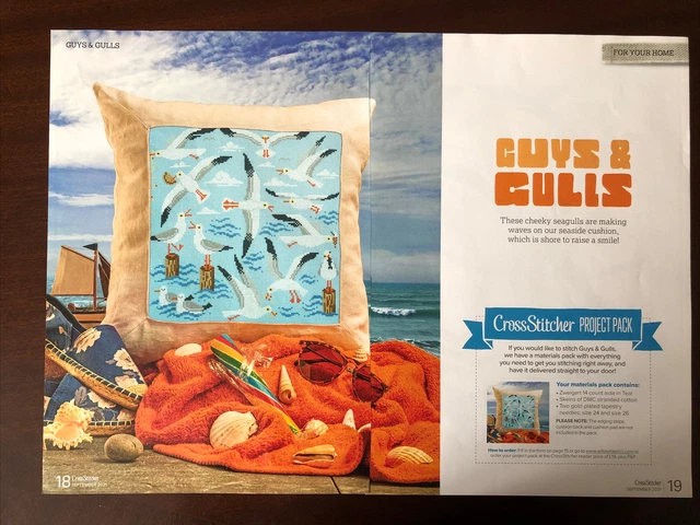Gráfico de punto de cruz de gaviota **de una revista**