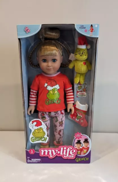 My Life As Poseable Grinch Sleepover 18 inch Doll, Blonde Hair, Blue Eyes - NEW