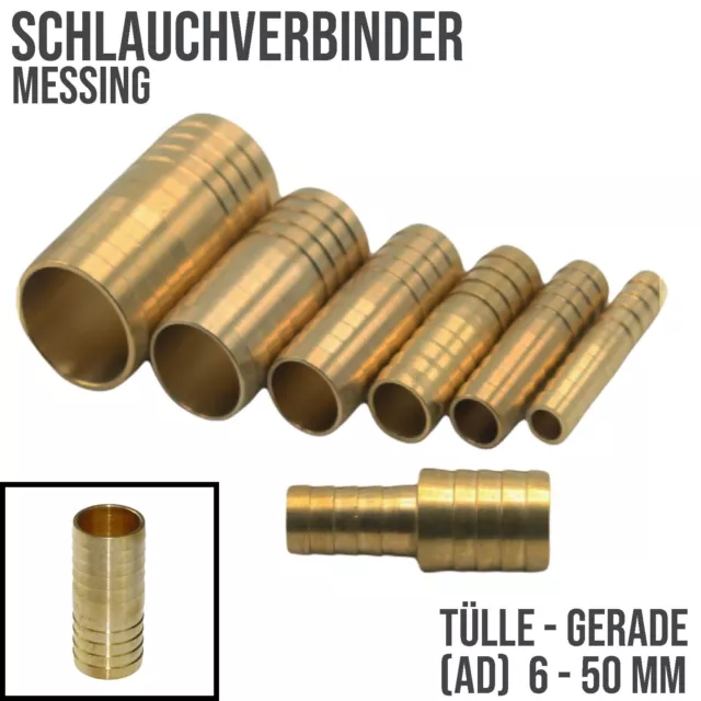 Schlauchverbindung Schlauch Verbinder Tülle Reparatur Reduktion gerade Messing