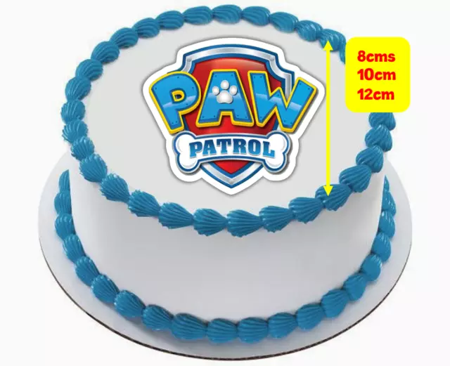 EDIBLE PAW PATROL Logo Wafer Paper Birthday Cake Topper Image