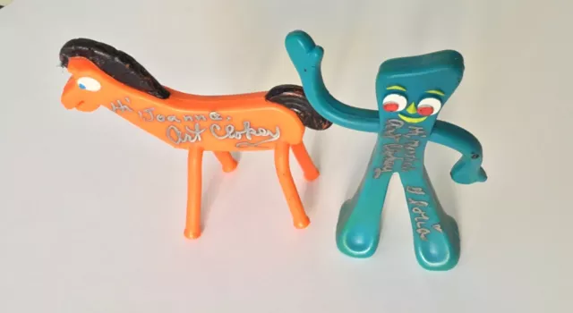 Gumby And Pokey Signed Creator Art Clokey + Wife Gloria One Of A Kind Rare