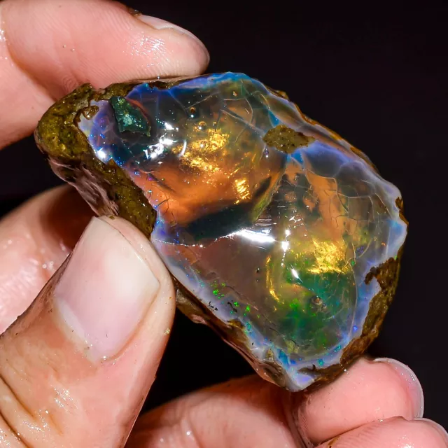 Black opal rough Welo Feu Brut ethiopian Opale Cristal Pierre Précieuse 125 CT