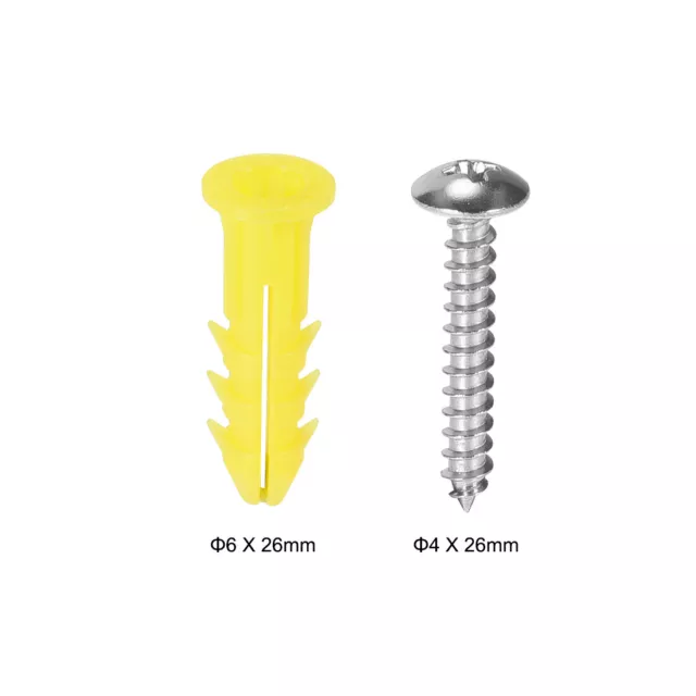 20 ud. Tubo de estiramiento plástico hormigón ancla de paneles secos fijación de marco 6x26 mm amarillo 2