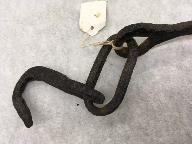 ANTIQUE 19th CENTURY 10oz  HAND FORGED  WROUGHT IRON FIRE PIT CHAIN 2