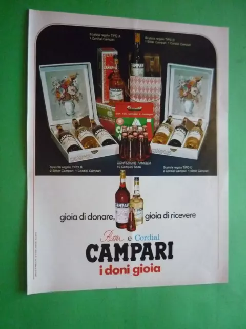 1973  Pubblicita' vintage BITTER CORDIAL CAMPARI l'aperitivo CASSETTE REGALO